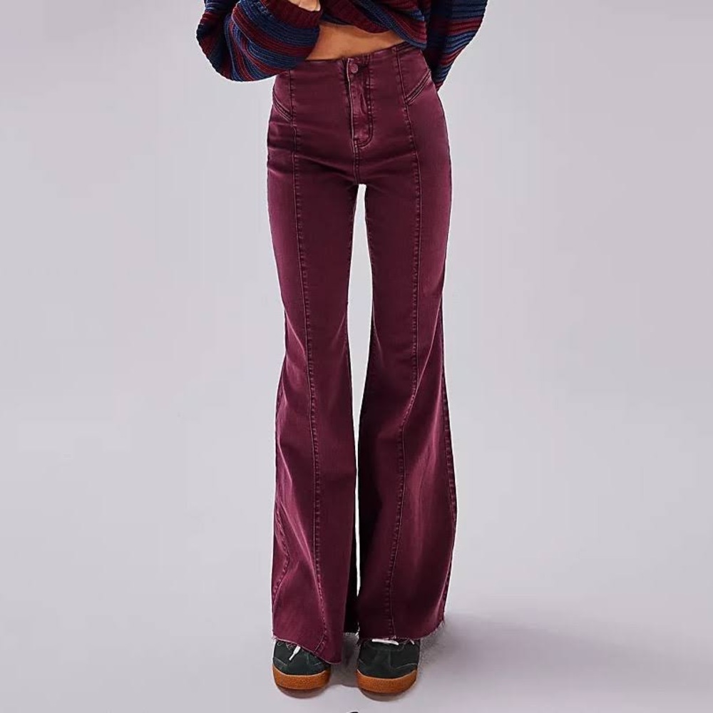 We the Free corduroy purple flare pants